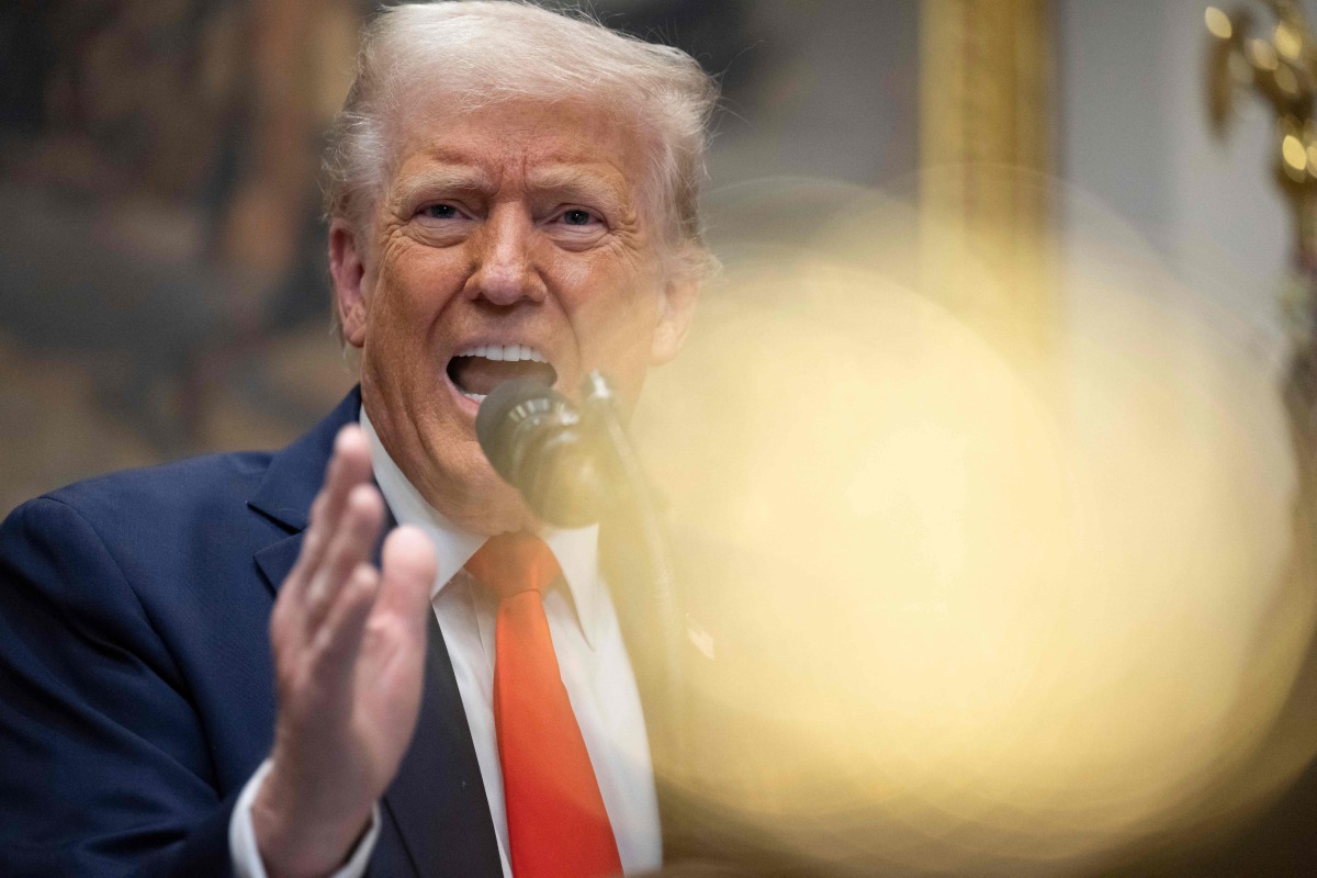 US President Donald Trump speaks in the Roosevelt Room of the White House in Washington, DC, on March 3, 2025. (Photo by ROBERTO SCHMIDT / AFP)
