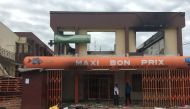 A pharmacy, gutted by fire during post election riots, us seen in the PK8 neighbourhood of Libreville, Gabon, September 19, 2016. Picture taken September 19, 2016. REUTERS/Edward McAllister