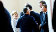 German Chancellor Angela Merkel, Hungarian Prime Minister Victor Orban, Serbian Prime Minister Aleksandar Vukic and Slovenian Prime Minister Miro Cerar (L-R) attend the summit 