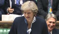 A video grab from footage broadcast by the UK Parliament's Parliamentary Recording Unit (PRU) shows British Prime Minister Theresa May as she speaks during Prime Minister's Questions (PMQs) in the House of Commons in London on October 12, 2016.  AFP 