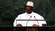 Al Hadji Yahya Jammeh, President of the Republic of the Gambia, addresses the 69th United Nations General Assembly at the U.N. headquarters in New York September 25, 2014.   (REUTERS/Lucas Jackson/File Photo)