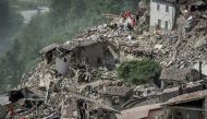 OBLITERATED: The town of Amatrice has been completely flattened following the natural disaster. / Reuters.