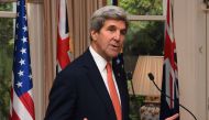 US Secretary of State John Kerry (L) gives a press conference with New Zealand Prime Minister John Key (R) at Premier House in Wellington, New Zealand on November 13, 2016. AFP / POOL / Mark RALSTON