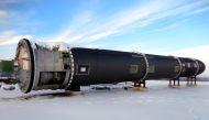 An RS-20A/SS-18 Satan missile is on display at a former Soviet base - now a museum - in Pervomaysk, Ukraine. (All photos: Cheryl L. Reed/For The Washington Post)