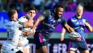 RC Toulon’s French lock Swan Rebbadj (right) vies with RC Toulon’s French scrum-half Sebastien Tillous-Borde during the French Top 14 rugby union match at The Jean Bouin Stadium in Paris, yesterday.