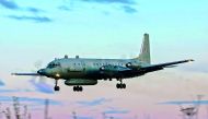 A photo taken on July 23, 2006 shows an Russian IL-20M (Ilyushin 20m) plane landing at an unknown location.  AFP / Nikita Shchyukin
 