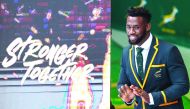 Springbok captain Siya Kolisi reacts during a press briefing of the Springbok Rugby World Cup squad announcement, at MultiChoice City in Johannesburg, on August 26, 2019. AFP / Christiaan Kotze