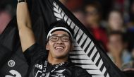 International Stadium Yokohama, Yokohama, Japan - September 21, 2019. New Zealand fan inside the stadium before the match. REUTERS/Rebecca Naden