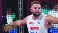 Norway’s Ola Stunes Isene competes in the men’s discus throw final at the 2019 IAAF Athletics World Championships at the Khalifa International Stadium in Doha on Monday. 