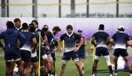 South Africa's players take part in a training session at the Fuchu Asahi Football Park in Tokyo on October 16, 2019, ahead of their Japan 2019 Rugby World Cup quarter-final match against Japan. / AFP / Anne-Christine POUJOULAT