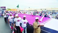 Indian and Bangladeshi communities taking part in parades to mark Qatar National Day in Asian Town. Pic: Abdul Basit/The Peninsula