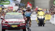 AG2r La Mondiale rider Nans Peters of France wins the stage. REUTERS/Stephane Mahe/Pool