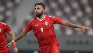 Lebanon's Hilal Al Helwe celebrates after scoring a goal against Djibouti, yesterday. 