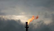 A vertical gas flaring furnace is seen in Ughelli, Delta State, Nigeria September 16, 2020. (REUTERS/Afolabi Sotunde/File Photo)