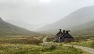 The West Highland Way passes by ruins of a stone house, Tigh-na-sleubhaich, between Kinlochleven and Fort William. Photo for The Washington Post by Kathryn Streeter