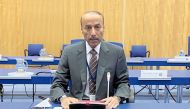 Ambassador of Qatar to the Federal Republic of Austria, Sultan bin Salmeen Al Mansouri, addressing the meeting in Vienna.