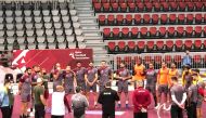 Qatar handball players and officials.