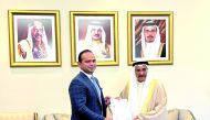 Deputy Prime Minister of Bahrain H E Shaikh Khalid bin Abdulla Al Khalifa awarding the Bahrain golden residency visa to Adeeb Ahamed. 