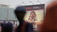 A billboard for the Netflix film 