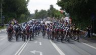 July 3, 2022 General view of the peloton in action during stage 3 REUTERS/Gonzalo Fuentes

