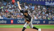 Cleveland Guardians starting pitcher Cal Quantrill (47) delivers a pitch against the Toronto Blue Jays in the third inning at Rogers Centre. Dan Hamilton-USA TODAY Sports
