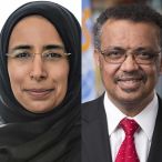 HE Dr Hanan Mohamed Al Kuwari and Dr Tedros Adhanom Ghebreyesus