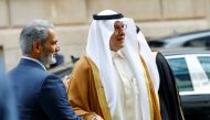 Saudi Arabia's Minister of Energy Prince Abdulaziz bin Salman Al-Saud and OPEC Secretary-General Haitham al-Ghais shake hands at the Organisation of the Petroleum Exporting Countries (OPEC) headquarters in Vienna, Austria, on October 5, 2022. REUTERS/Lisa Leutner