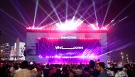 November 19, 2022 General view of fans at a stage during the opening of the FIFA fan festival REUTERS/Marko Djurica