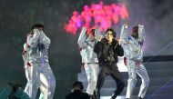 Jungkook dancing to 'Dreamers' during the FIFA World Cup Qatar Opening Ceremony. Photo: Abdul Basit/ The Peninsula