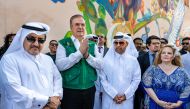 Mexican Minister of Foreign Affairs H E Marcelo Ebrard (second left); Katara General Manager, Prof. Dr. Khalid bin Ibrahim Al Sulaiti (third left) and other officials during the event. 
