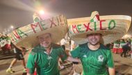 Mexico fans stand outside Lusail Stadium. Photo by Abdul Basit/ The Peninsula