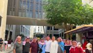 A group of fans visiting Msheireb Downtown Doha.