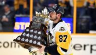 File Photo: Pittsburgh Penguins center Sidney Crosby is presented with the Conn Smythe Trophy after defeating the Nashville Predators in game six of the 2017 Stanley Cup Final at Bridgestone Arena, Nashville, TN, USA, Jun 11, 2017. (Christopher Hanewinckel-USA TODAY / Reuters)