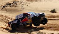 Toyota Gazoo Racing's Nasser Al-Attiyah and co-driver Mathiu Baumel in action during stage 5 of the Dakar Rally from Ha'il to Ha'il in Saudi Arabia on January 5, 2023.  REUTERS/Hamad I Mohammed