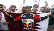 Toyota Gazoo Racing's Nasser Al-Attiyah celebrates his victory after winning the Dakar Rally 2023. (Reuters /Hamad I Mohammed)