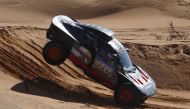 Team Audi Sport's Carlos Sainz and co-driver Lucas Cruz in action during stage 5 of Dakar Rally, Ha'il to Ha'il, Saudi Arabia on January 5, 2023. REUTERS/Hamad I Mohammed