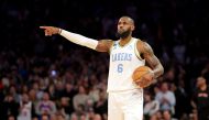 Los Angeles Lakers forward LeBron James (6) controls the ball against the New York Knicks during the fourth quarter at Madison Square Garden. Mandatory Credit: Brad Penner-USA TODAY Sports