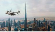 Dubai's flying taxis unveiled at the World Government Summit 2023. (Twitter)
