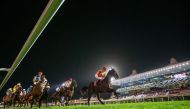 Action at Al Rayyan Racecourse during the second day of the HH The Amir Sword Festival yesterday. Pic: Juhaim/QREC 
