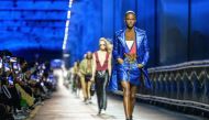 Models wear creations during the Louis Vuitton Pre-Fall 2023 fashion show in Seoul on April 29, 2023. (Photo by ANTHONY WALLACE / AFP)