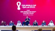 FIFA President Gianni Infantino addresses the post-FIFA World Cup 2022 Coaches Forum.