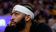 Anthony Davis #3 of the Los Angeles Lakers looks on during the second quarter against the Golden State Warriors in game five of the Western Conference Semifinal Playoffs at Chase Center on May 10, 2023 in San Francisco, California. Photo by Thearon W. Henderson / GETTY IMAGES NORTH AMERICA / Getty Images via AFP