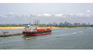 Chemical oil products tanker moored in Lagos, Nigeria, Africa.