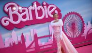 Australian actress Margot Robbie poses on the pink carpet upon arrival for the European premiere of 