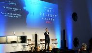 John Battsek speaks onstage during Netflix's THE DEEPEST BREATH, Tastemaker Event at NeueHouse Hollywood on July 13, 2023 in Hollywood, California. Charley Gallay/Getty Images for Netflix/AFP 