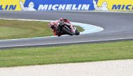 Aprilia Racing's Spanish rider Maverick Vinales rides his motorcycle during the MotoGP second free practice session of the Australian Grand Prix at Phillip Island on October 20, 2023. Photo by Paul CROCK / AFP