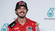 Ducati Lenovo Team's Italian rider Francesco Bagnaia smiles during a press conference at the Sepang International Circuit in Sepang on November 9, 2023, ahead of the practice sessions for the MotoGP Malaysia Grand Prix. Photo by Mohd RASFAN / AFP