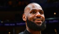 LeBron James #23 of the Los Angeles Lakers looks on during the game during the in Season Tournament on November 21, 2023 at Crypto.Com Arena in Los Angeles, California. Photo by Adam Pantozzi / NBAE / Getty Images / Getty Images via AFP