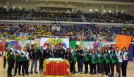 Officials and students at the event.