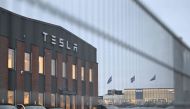 A photograph taken on October 27, 2023 shows a view of the electric car company Tesla's Service Center in Segeltorp, south of Stockholm. Photo by Jessica Gow/TT / TT NEWS AGENCY / AFP

